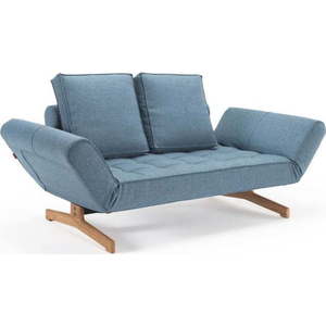 Světle modrá polohovatelná lenoška Innovation Ghia Wood Mixed Dance Light Blue obraz