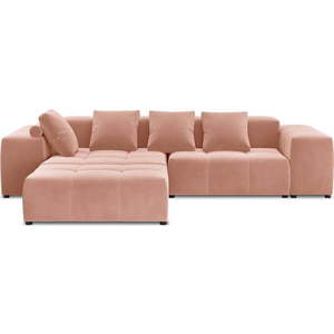 Růžová sametová rohová pohovka (variabilní) Rome Velvet - Cosmopolitan Design obraz