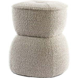 Béžový taburet z textilie bouclé Leyla – Light & Living obraz
