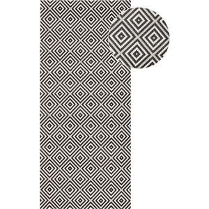 Černo-bílý venkovní koberec NORTHRUGS Karo, 80 x 200 cm obraz