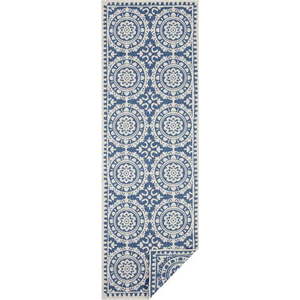 Modro-krémový venkovní koberec NORTHRUGS Jardin, 80 x 250 cm obraz