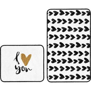 Bílo-černé koupelnové předložky v sadě 2 ks 60x100 cm – Mila Home obraz