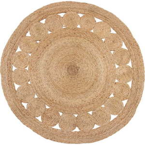 Jutový koberec Flair Rugs Arya, ø 150 cm obraz