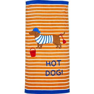 Oranžová bavlněná plážová osuška 76x160 cm Hot Dog – Catherine Lansfield obraz
