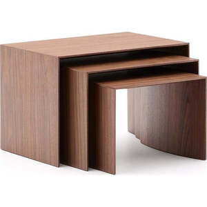 Odkládací stolky v sadě 3 ks v dekoru ořechu 40x60 cm Litto – Kave Home obraz