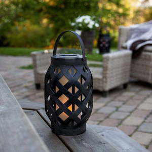 Černá lucerna Star Trading Flame Lantern, výška 23 cm obraz