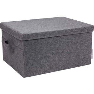 Šedý látkový úložný box s víkem 30x40x22 cm Soft Storage – Bigso obraz
