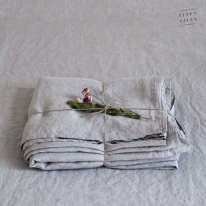 Světle šedé lněné prostěradlo 180x260 cm Light Grey – Linen Tales obraz