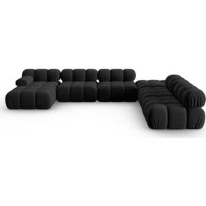 Černá sametová pohovka 379 cm Bellis – Micadoni Home obraz