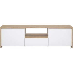 Bílý/v přírodní barvě TV stolek v dekoru dubu 179x52x48 cm Next – Tvilum obraz