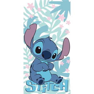Modrá bavlněná dětská osuška 70x140 cm Lilo and Stitch "Palm Leaves" – Jerry Fabrics obraz