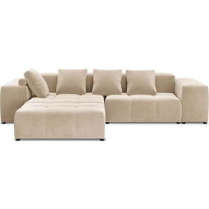 Béžová sametová rohová pohovka (variabilní) Rome Velvet - Cosmopolitan Design obraz