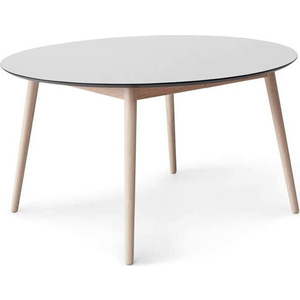 Kulatý rozkládací jídelní stůl s bílou deskou a přídavnou deskou ø 135 cm Meza – Hammel Furniture obraz