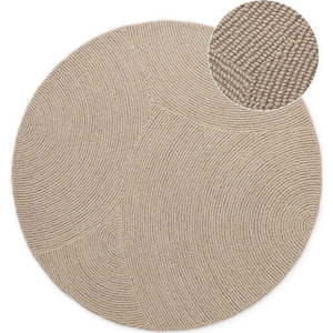 Béžový ručně tkaný vlněný kulatý koberec ø 120 cm Eleni Light Beige – Hanse Home obraz