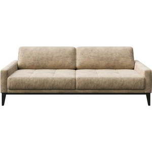 Béžová pohovka z imitace kůže MESONICA Musso Tufted, 210 cm obraz