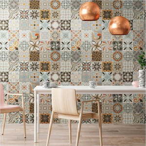 Sada 30 nástěnných samolepek Ambiance Wall Decal Cement Tiles Bali, 15 x 15 cm obraz