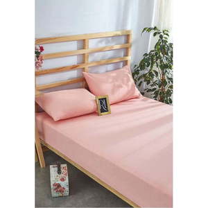 Růžové napínací bavlněné prostěradlo a povlak na polštář v sadě 180x200 cm – Mila Home obraz