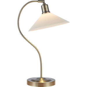 Stolní lampa se skleněným stínidlem v bílo-mosazné barvě (výška 49 cm) Vela – Markslöjd obraz