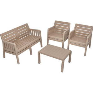 Béžový zahradní lounge set pro 4 Lara – Floriane Garden obraz