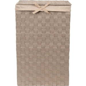 Hnědý koš na prádlo s víkem Compactor Laundry Basket Linen, výška 60 cm obraz