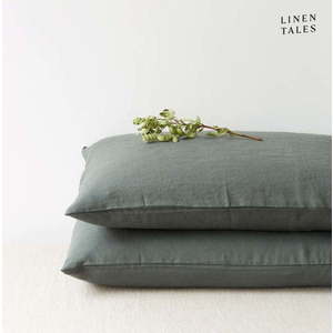Lněný povlak na polštář 40x60 cm Forest Green – Linen Tales obraz