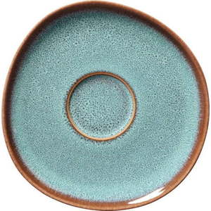 Tyrkysovo-hnědý kameninový podšálek Villeroy & Boch Like Lave, 15, 5 x 15 cm obraz