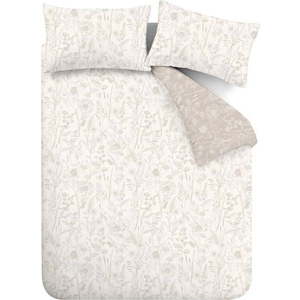 Béžové flanelové prodloužené povlečení na dvoulůžko 230x220 cm Floral Toile – Bianca obraz