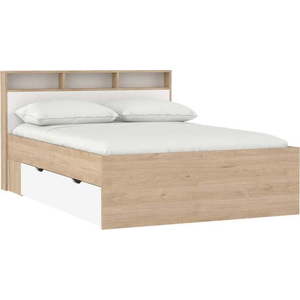 Dvoulůžková postel v dekoru dubu s úložným prostorem bez roštu 140x200 cm v přírodní barvě Ikast – Tvilum obraz