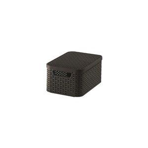 Tmavě hnědý plastový úložný box s víkem 20x29x14 cm Style – Curver obraz