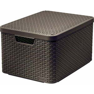 Tmavě hnědý plastový úložný box s víkem 33x44, 5x25 cm Style – Curver obraz