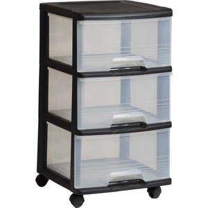 Černo-průhledný plastový pojízdný regál 37x61 cm – Curver obraz