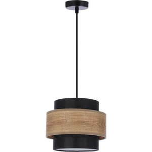 Závěsné svítidlo s textilním stínidlem v černo-přírodní barvě ø 20 cm Twin – Candellux Lighting obraz