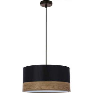 Černé závěsné svítidlo s textilním stínidlem ø 30 cm Porto – Candellux Lighting obraz