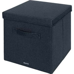 Tmavě šedé látkové úložné boxy v sadě 2 ks s víkem 33x38x32.5 cm – Leitz obraz