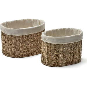 Košíky z mořské trávy v sadě 2 ks 35x25x25 cm Tossa – Kave Home obraz