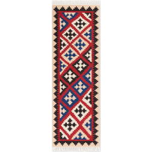 Červený oboustranný ručně tkaný vlněný běhoun 60x190 cm Kamal Rami – Nouristan obraz