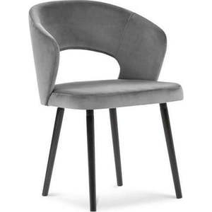 Šedá jídelní židle se sametovým potahem Windsor & Co Sofas Elpis obraz