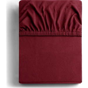 Vínové napínací prostěradlo jersey 90x200 cm Amber – Restilo obraz