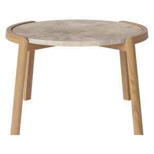 Konferenční stolek Mix Ø65 cm, více variant - Bolia Varianta: Beige marble | Oiled oak, Solid | v. 42 cm obraz