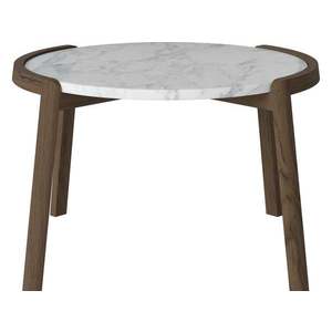 Konferenční stolek Mix Ø65 cm, více variant - Bolia Varianta: Grey/white marble | Dark oiled oak, Solid | v. 42 cm obraz