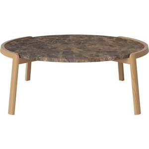 Konferenční stolek Mix Ø94 cm, více variant - Bolia Varianta: Brown marble | Oiled oak, Solid | v. 35 cm obraz