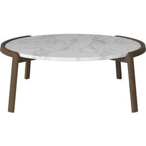 Konferenční stolek Mix Ø94 cm, více variant - Bolia Varianta: Grey/white marble | Dark oiled oak, Solid | v. 35 cm obraz
