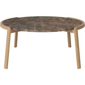 Konferenční stolek Mix Ø94 cm, více variant - Bolia Varianta: Brown marble | Oiled oak, Solid | v. 42 cm obraz