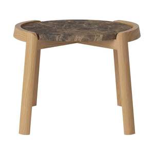 Konferenční stolek Mix Ø46 cm, více variant - Bolia Varianta: Brown marble | Oiled oak, Solid | v. 35 cm obraz