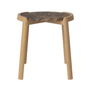 Konferenční stolek Mix Ø46 cm, více variant - Bolia Varianta: Brown marble | Oiled oak, Solid | v. 48 cm obraz