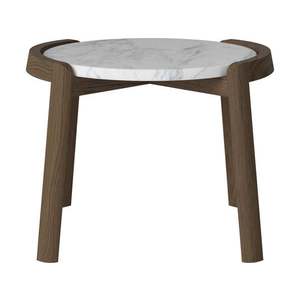 Konferenční stolek Mix Ø46 cm, více variant - Bolia Varianta: Grey/white marble | Dark oiled oak, Solid | v. 35 cm obraz