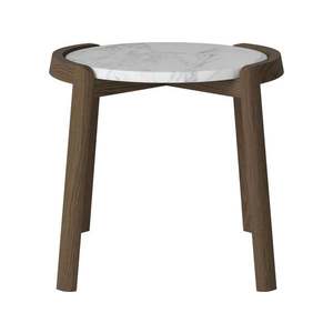 Konferenční stolek Mix Ø46 cm, více variant - Bolia Varianta: Grey/white marble | Dark oiled oak, Solid | v. 42 cm obraz