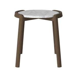 Konferenční stolek Mix Ø46 cm, více variant - Bolia Varianta: Grey/white marble | Dark oiled oak, Solid | v. 48 cm obraz