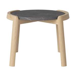 Konferenční stolek Mix Ø46 cm, více variant - Bolia Varianta: Pietra Grey marble | White pigmented oiled oak, Solid | v. 35 cm obraz