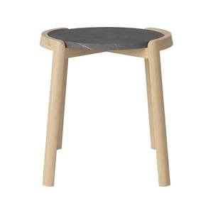 Konferenční stolek Mix Ø46 cm, více variant - Bolia Varianta: Pietra Grey marble | White pigmented oiled oak, Solid | v. 48 cm obraz